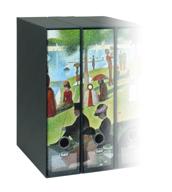 Set 3 raccoglitori  Image - Formato Protocollo - Dorso 8 cm -  Georges Seurat - Una domenica pomeriggio all'isola della Grande-Jatte (parte 1)