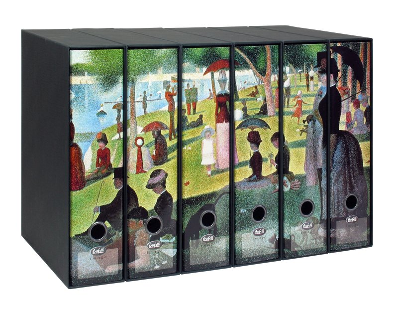 Set 3 raccoglitori  Image - Formato Protocollo - Dorso 8 cm -  Georges Seurat - Una domenica pomeriggio all'isola della Grande-Jatte (parte 1)