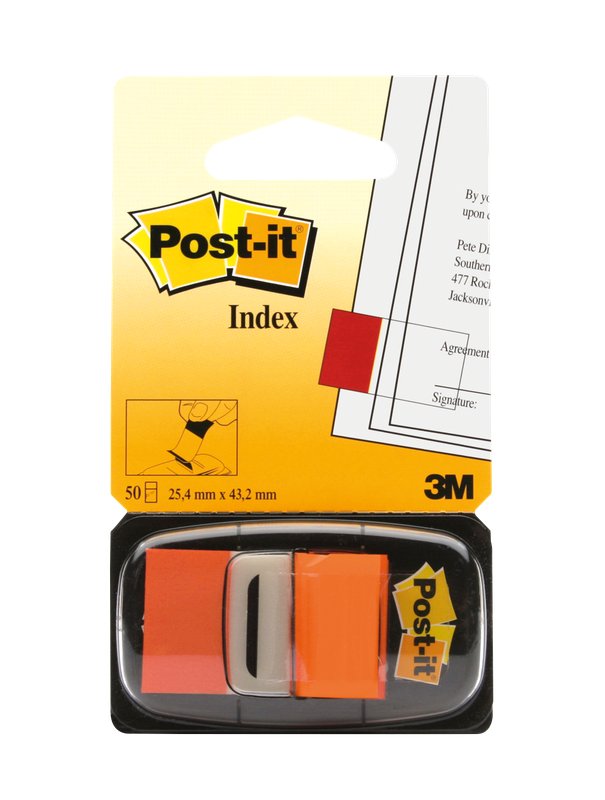 Segnapagina Post-it Index 680 - 25,4x43,2 mm - arancio
