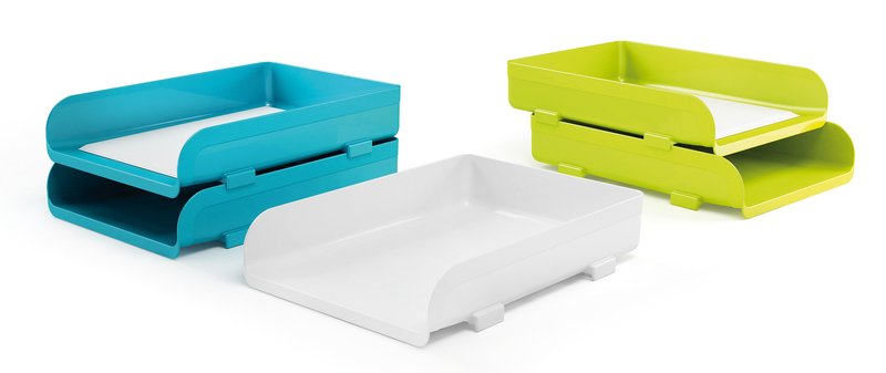 Portacorrispondenza Plastic Desk - colore celeste