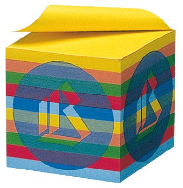 Cubo di fogli per appunti - arcobaleno - 9x9x9 cm