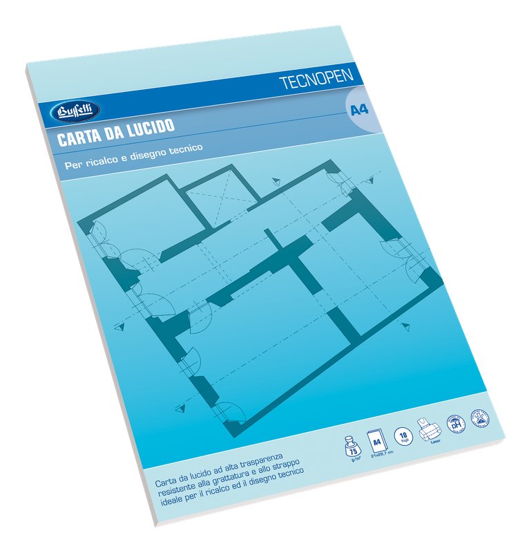 Blocco carta da lucido Tecnopen - 29,7x42 cm - 10 fogli - 75 g