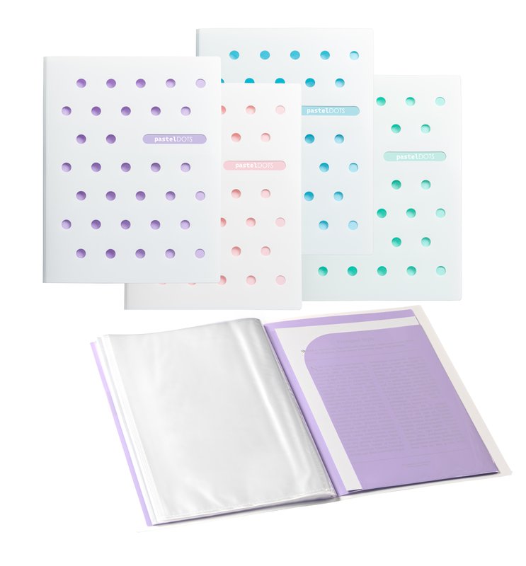 Portalistini Pastel Dots - Polipropilene - 20 buste - 29,7x21 cm - colori assortiti