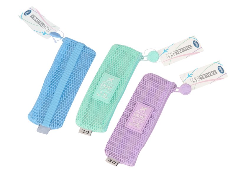 Zip bag penne con elastico - colori assortiti