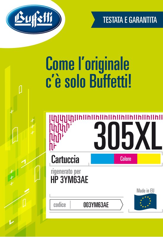 Cartuccia ink jet HP - Compatibile Rigenerato 305XL 3YM63AE - 3 colori (Ciano, Magenta, Giallo) - 370 pag
