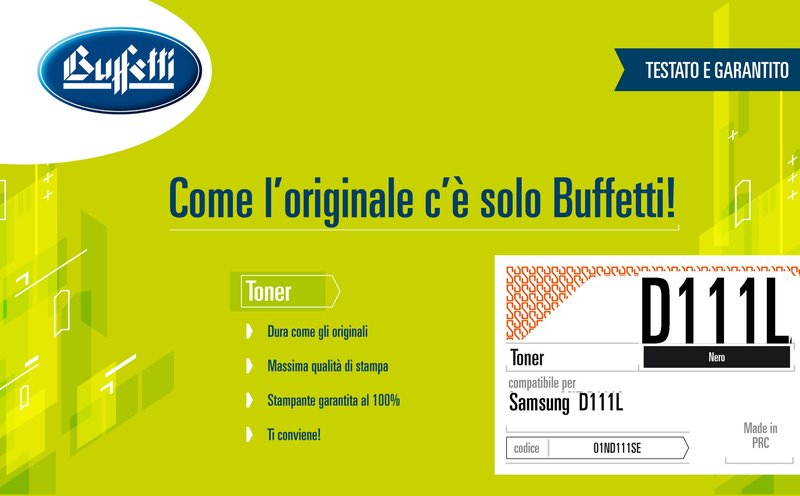 Samsung Toner - Compatibile MLTD111S MLT-D111S/ELS - Nero - 1.000 pag