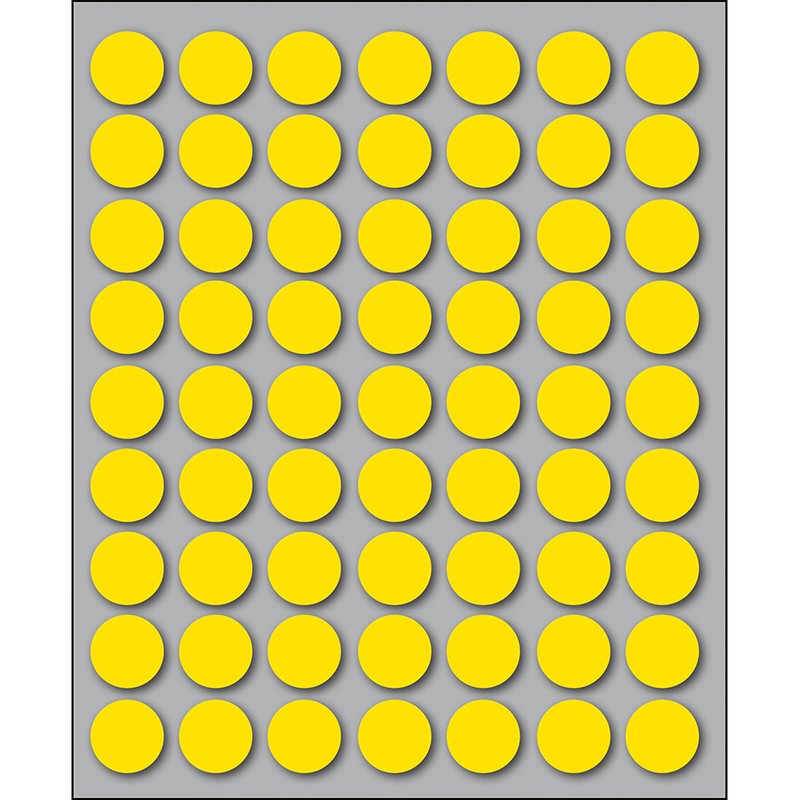 Etichette autoadesive rotonde manuali - Diam. 14 mm - Colore giallo