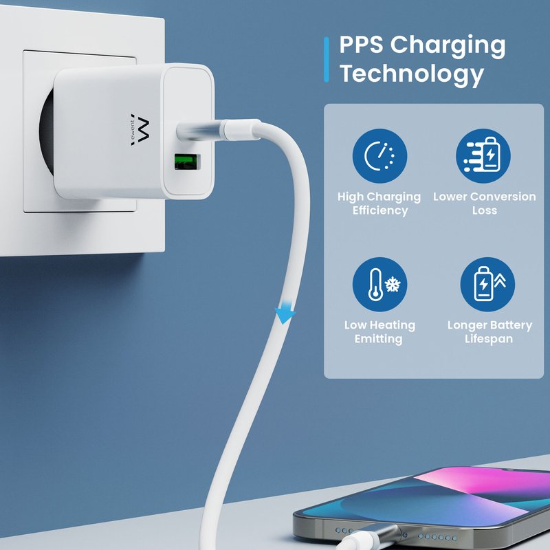 Caricatore universale - 30W - 1 USB-A + 1 USB-C