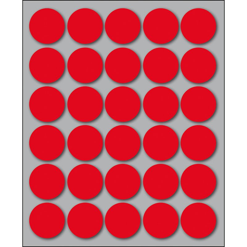 Etichette autoadesive rotonde  manuali - Diam. 22 mm - Colore rosso
