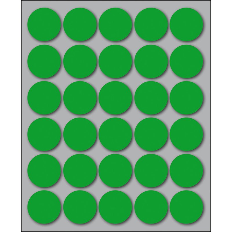 Etichette autoadesive rotonde manuali - Diam. 22 mm - Colore verde