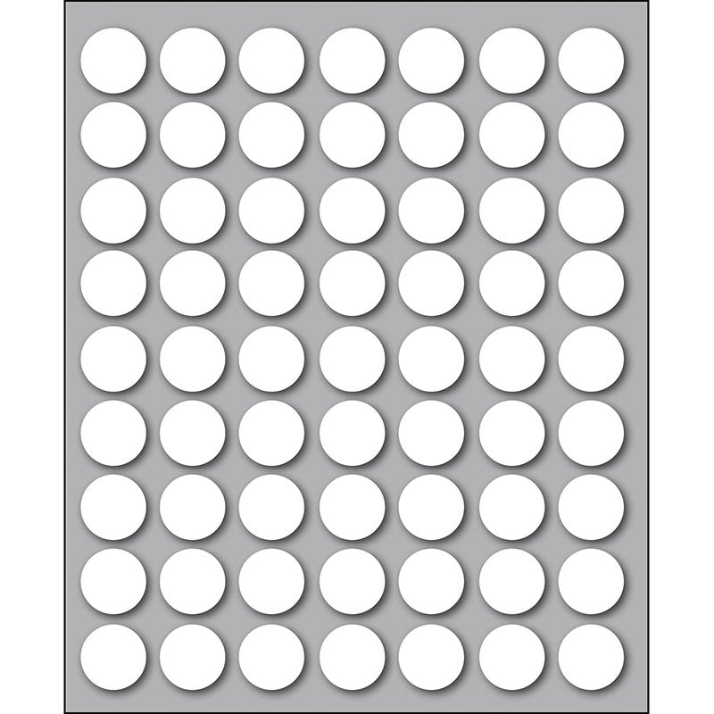 Etichette autoadesive rotonde manuali - Diam. 14 mm - Colore bianco