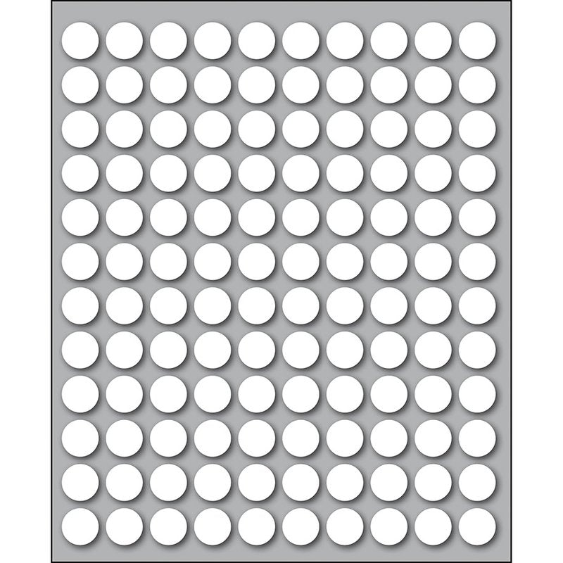Etichette autoadesive rotonde manuali - Diam. 10 mm - Colore bianco