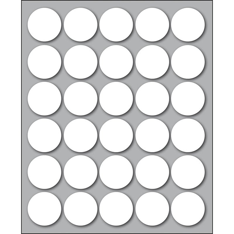 Etichette autoadesive rotonde manuali - Diam. 22 mm - Colore bianco