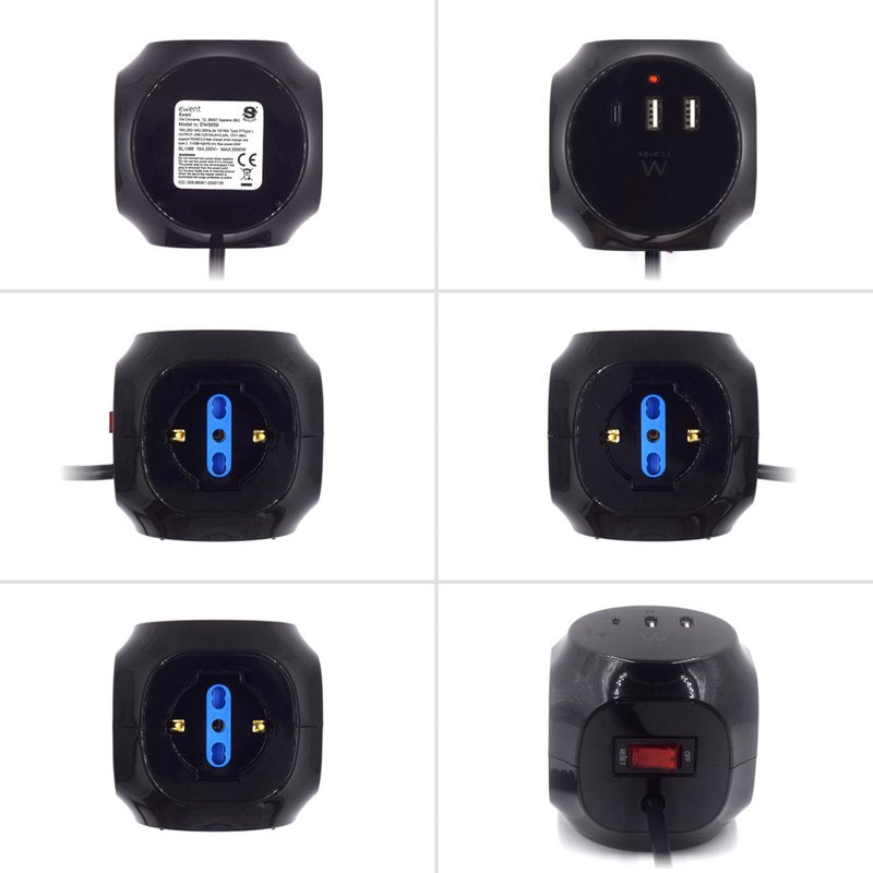 Multipresa a cubo - nero