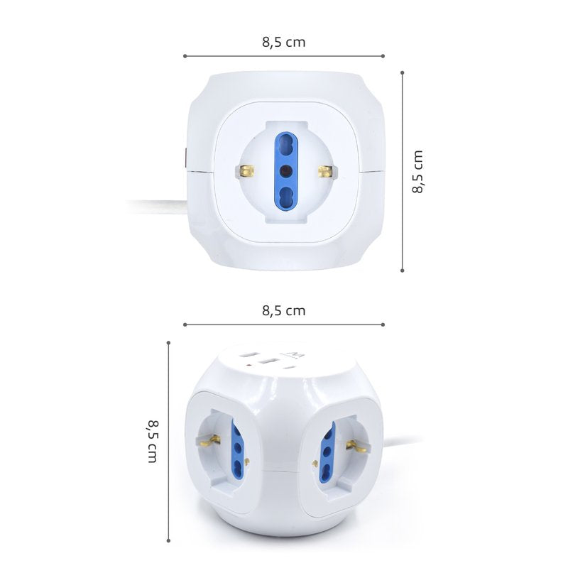 Multipresa a cubo - bianco