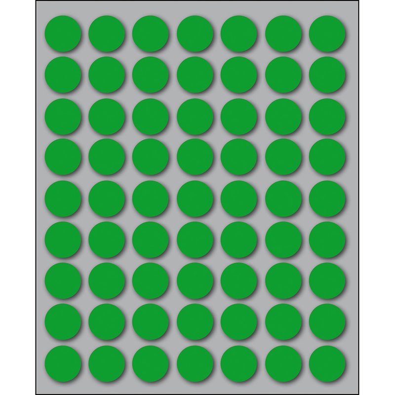 Etichette autoadesive rotonde manuali - Diam. 14 mm - Colore verde