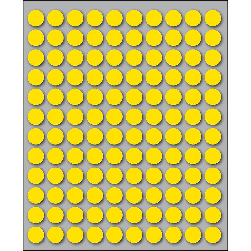 Etichette autoadesive rotonde manuali - Diam. 10 mm - Colore giallo