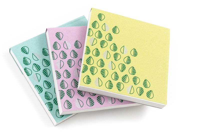 Blocco notes collato I love green - carta riciclata - 15x15 cm