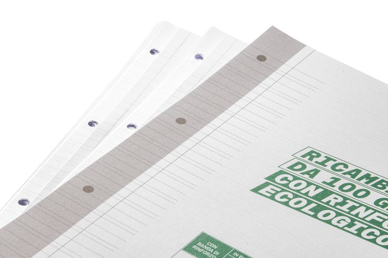 Ricambi rinforzati I love green - 100 g - banda ecologica - Rigatura B - Righe 3a elementare