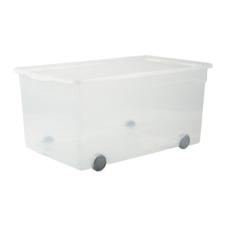 Scatola Clearbox 63L - con ruote - bianco