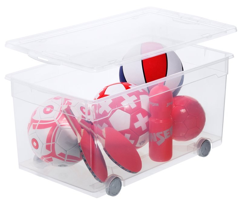 Scatola Clearbox 63L - con ruote - bianco