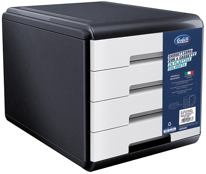 Cassettiera 4 cassetti Plastic Desk - colore bianco