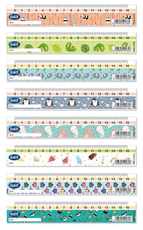 Righello 16 cm - grafiche assortiti