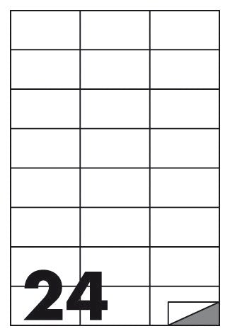 Etichette adesive in scatole da 500 fogli formato A4 - 70x37 mm - 12000 etichette