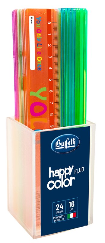 Righello 16 cm - colori fluorescenti assortiti