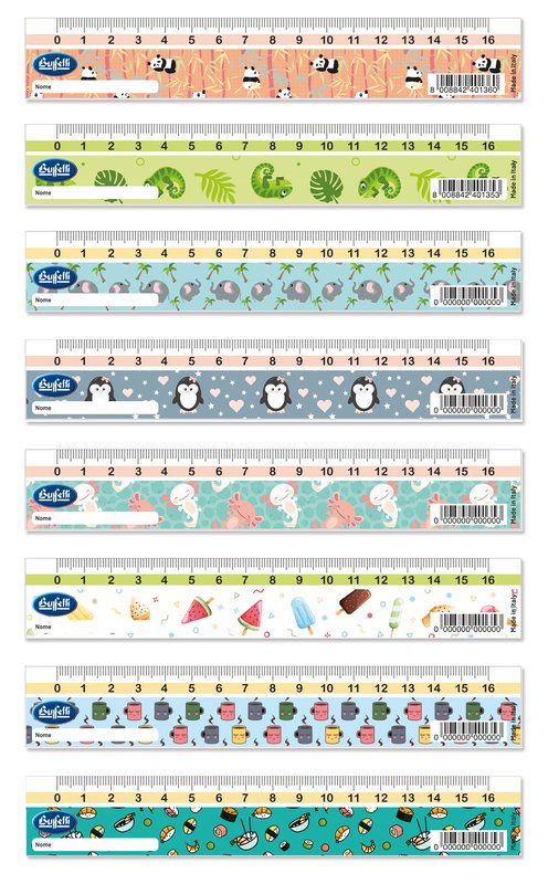Righello 16 cm - grafiche assortiti