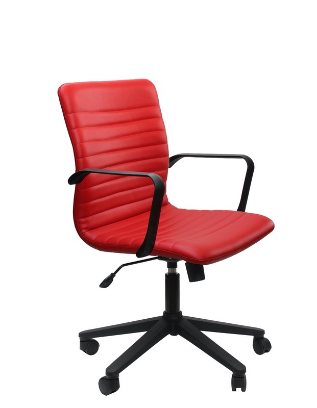 Sedia direzionale Louise - braccioli inclusi - similpelle - rosso