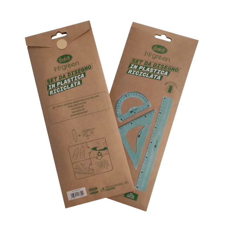Set da disegno geometrico in plastica riciclata