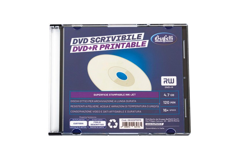 Buffetti - DVD+R - 4,7 GB - slim case - Stampabile inkjet