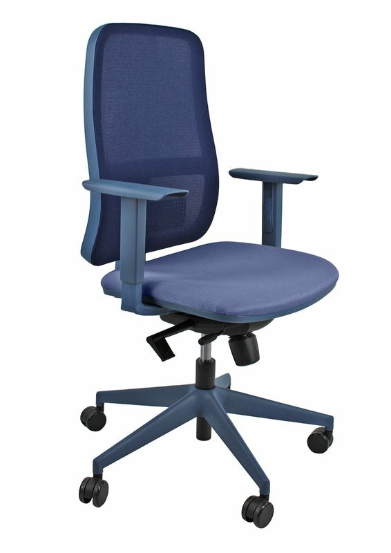 Sedia operativa Carlotta struttura azzurra - riv blu (rete tridimensionale)