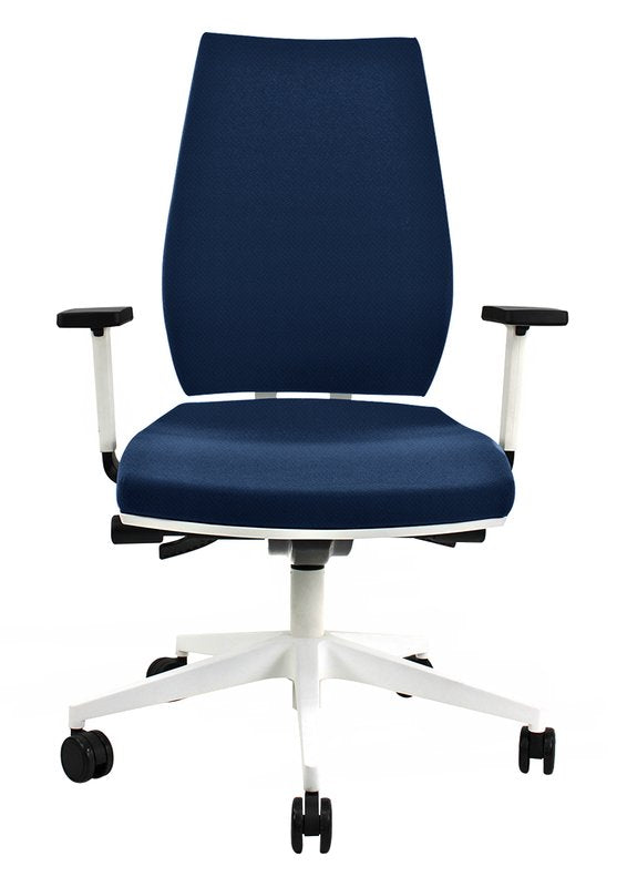 Sedia operativa Princess - struttura bianca rivest. tridimensionale blu oceano