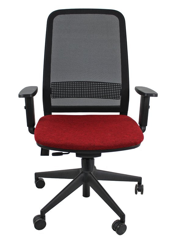 Sedia operativa Adjustable  - rivest.  chianti - schienale in rete nera