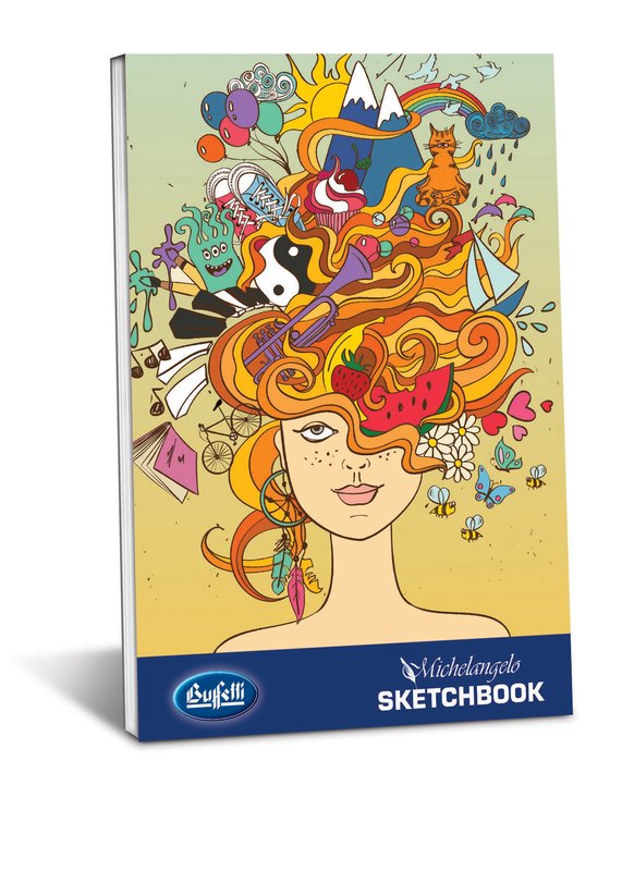 Blocco per schizzi - collato - 21x29,7 cm - liscio - 100 fogli - 55 g