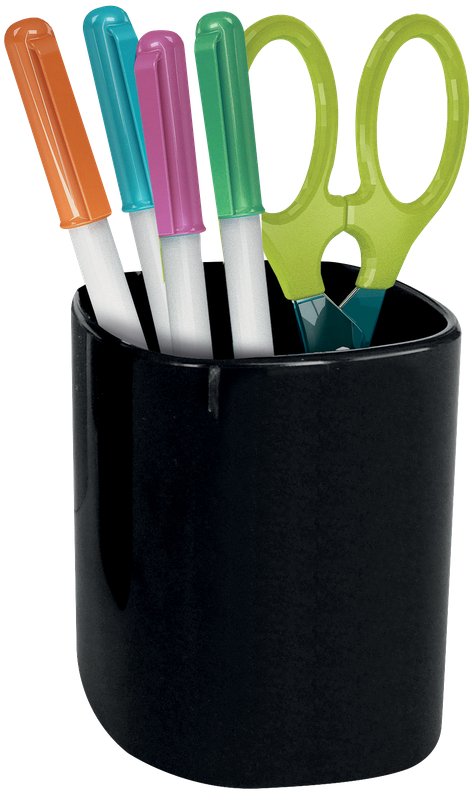 Bicchiere portapenne - plastica rigenerata - nero