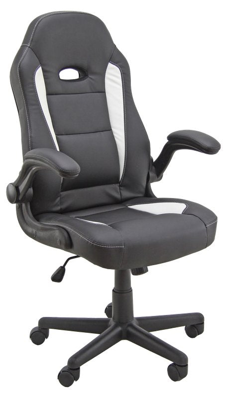 Sedia gaming CH9 - braccioli inclusi - similpelle - nero/bianco