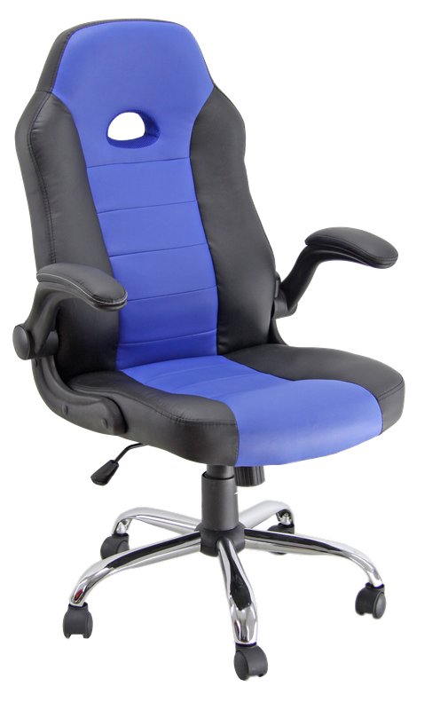 Sedia gaming CH1 - braccioli inclusi - similpelle - nero/blu