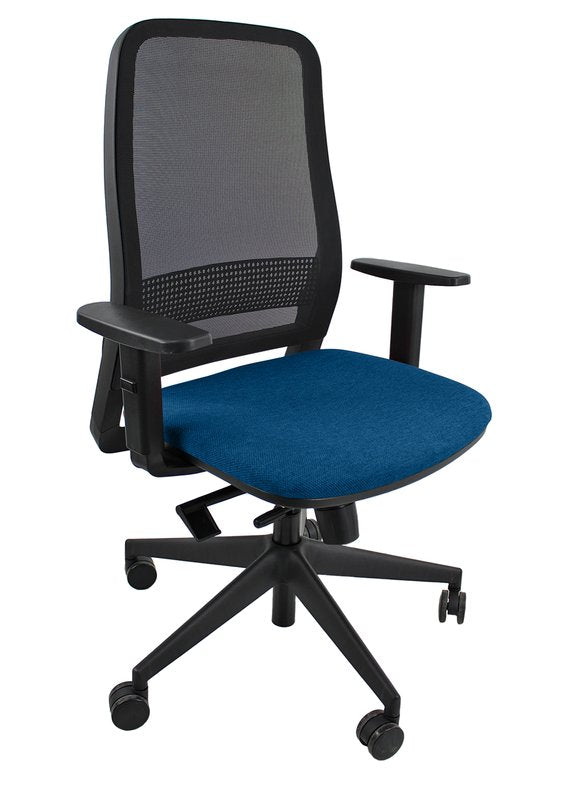 Sedia operativa Adjustable - rivest. jeans - schienale in rete nera
