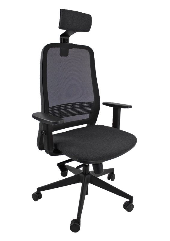 Poggiatesta per sedia operativa ADJUSTABLE nera - riv.  grigio