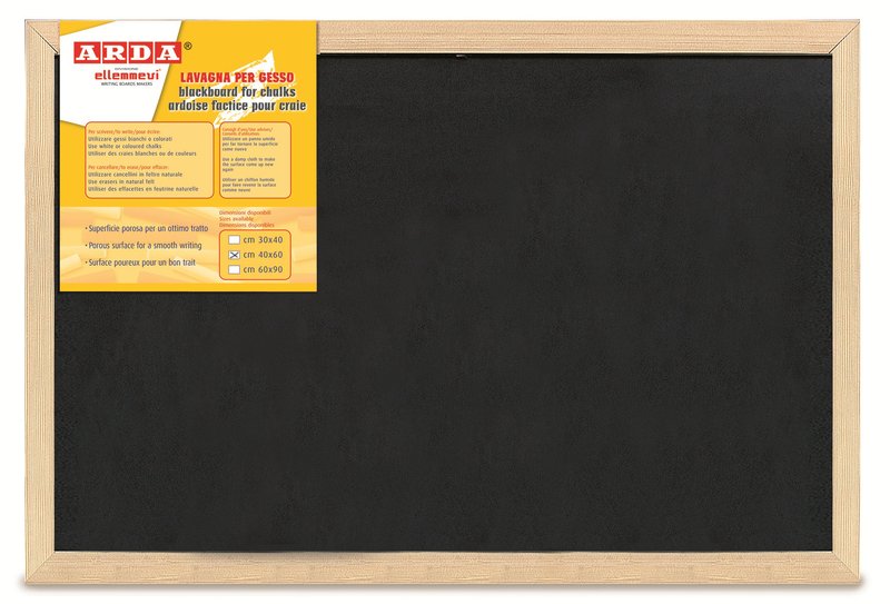 Lavagna in ardesia artificiale  - cornice in legno - 40x60cm