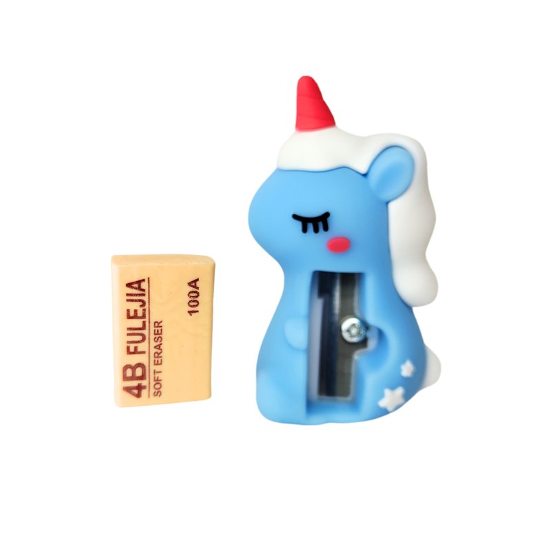 Set Temperino e Gomma per cancellare - Unicorno - colori assortiti