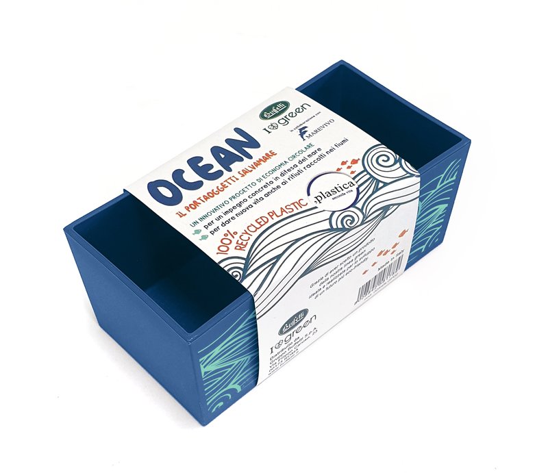 Portacancelleria OCEAN - plastica rigenerata - azzurro