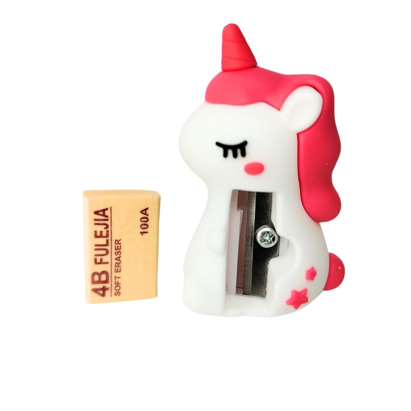 Set Temperino e Gomma per cancellare - Unicorno - colori assortiti