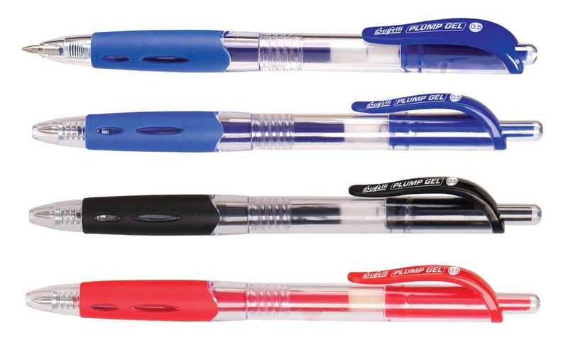 Penna a sfera a scatto Gel Plump - punta fine - colore blu