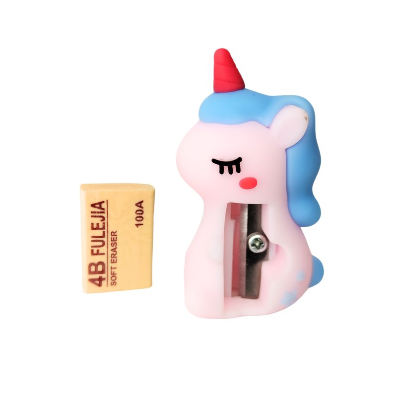 Set Temperino e Gomma per cancellare - Unicorno - colori assortiti