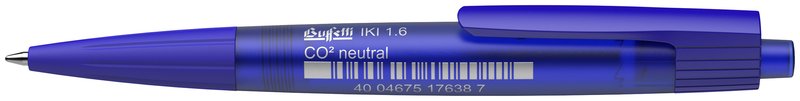 Penna a sfera a scatto IKI 1.6 - tratto large - colore blu - CO2 Neutral