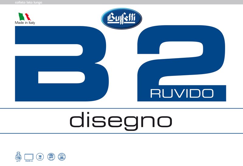 Album da disegno B2 - collato - 33x48 cm - ruvido - 10 fogli - 110 g
